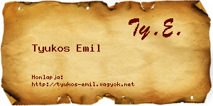 Tyukos Emil névjegykártya