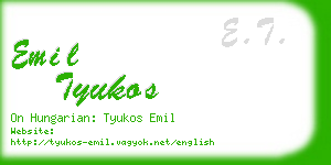 emil tyukos business card